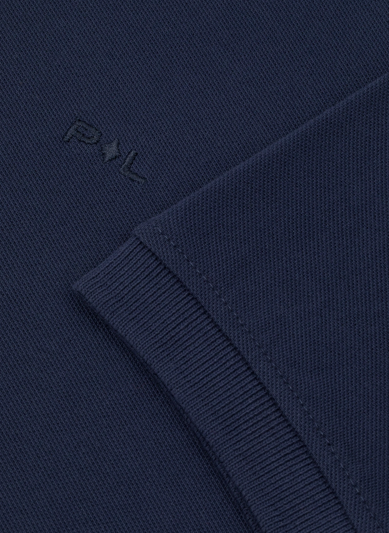 Gładki t-shirt polo w granatowym kolorze