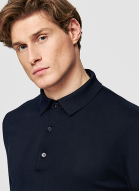 Sweter polo w kolorze granatowym