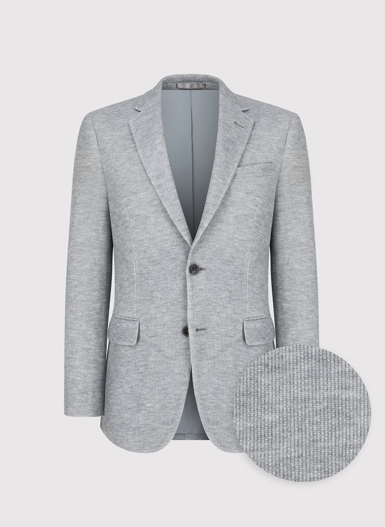 Szara marynarka melanż z dzianiny