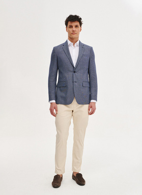 Niebieska marynarka męska z wiskozą