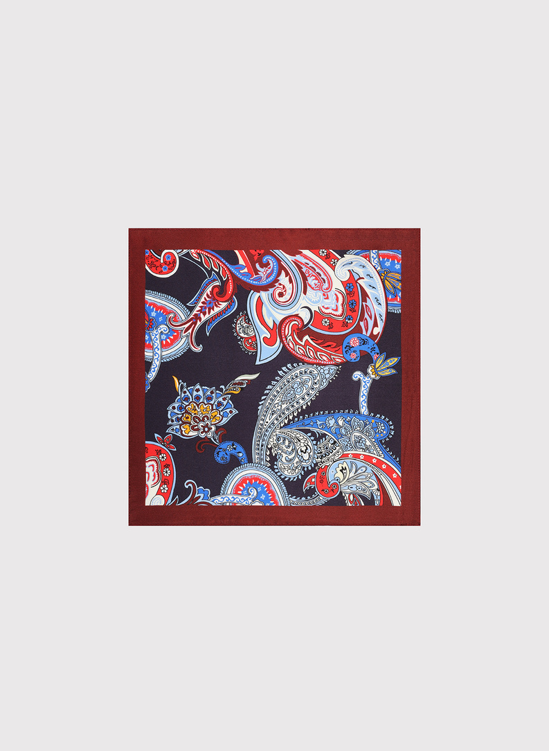 Bordowa poszetka w paisley