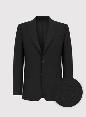 Wełniany czarny garnitur męski