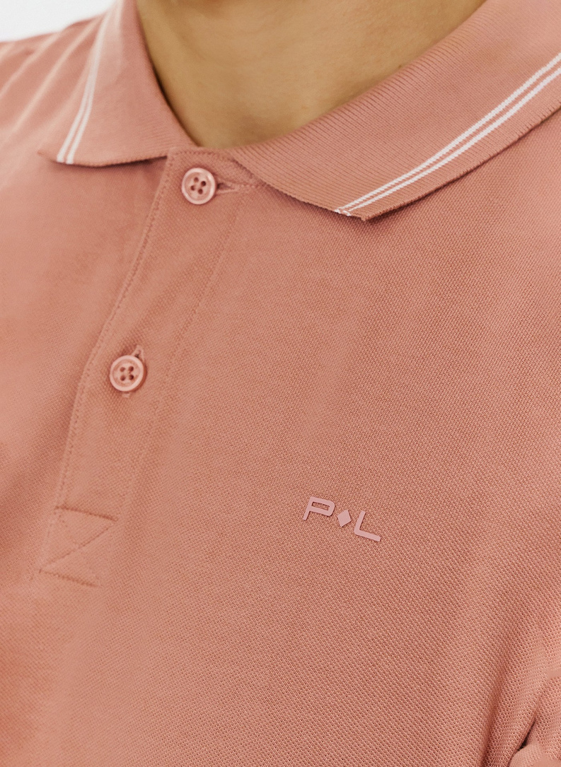 Gładki t-shirt polo w kolorze różowym