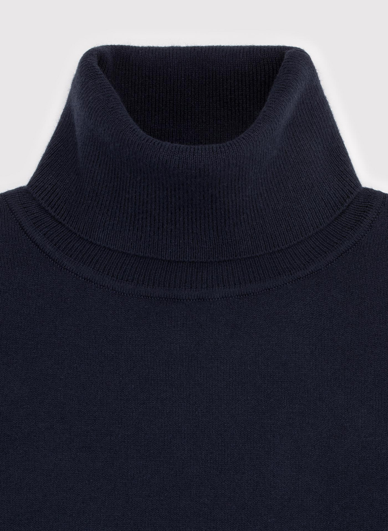 Granatowy gładki golf męski