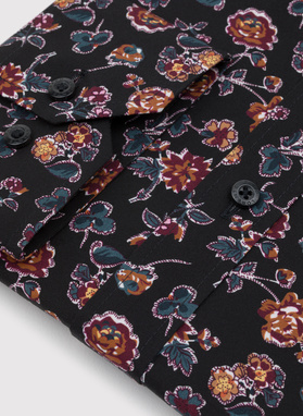 Czarna koszula męska w kwiaty