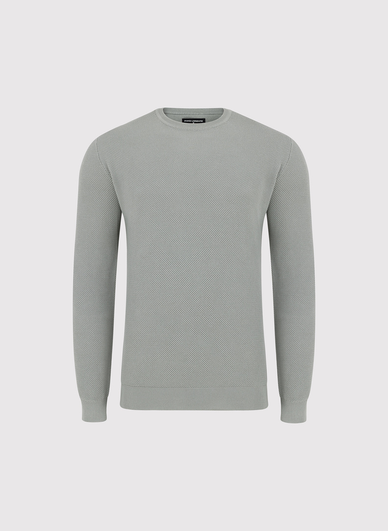 Szałwiowy sweter męski o-neck