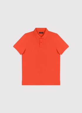 Pomarańczowe bawełniane polo męskie