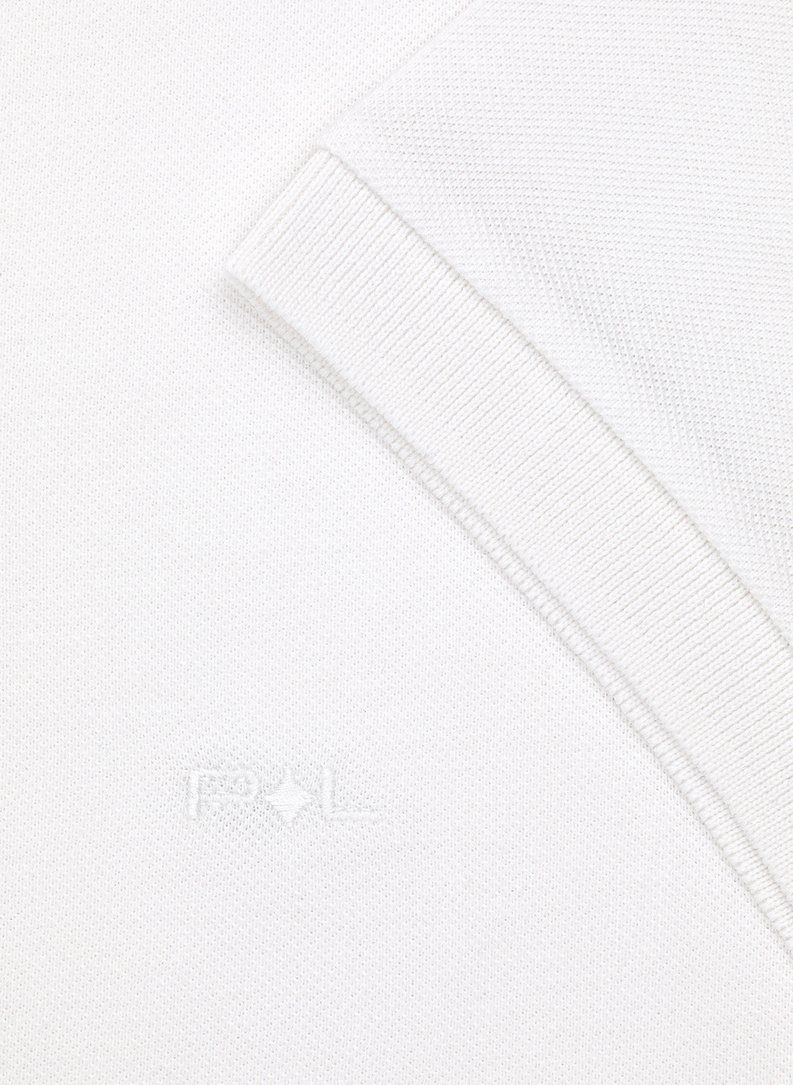 Gładki T-shirt polo w kolorze białym