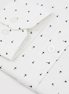 Biała koszula męska w mikrowzór