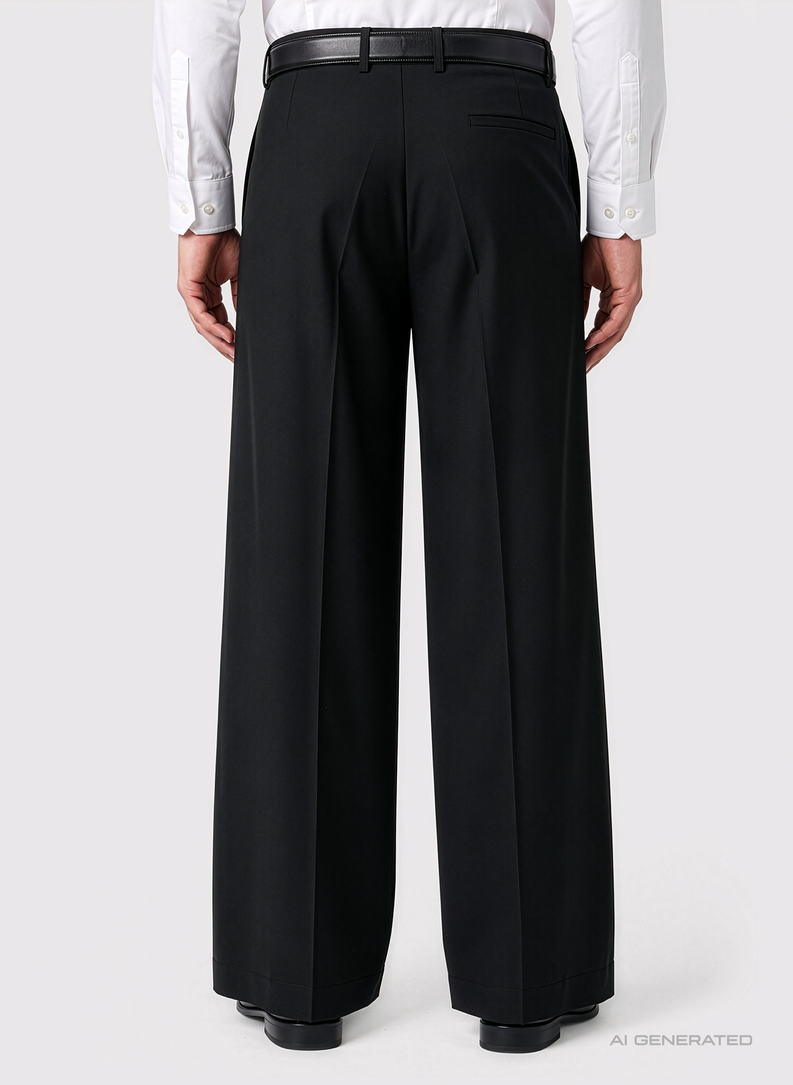 Czarne spodnie garniturowe oversize