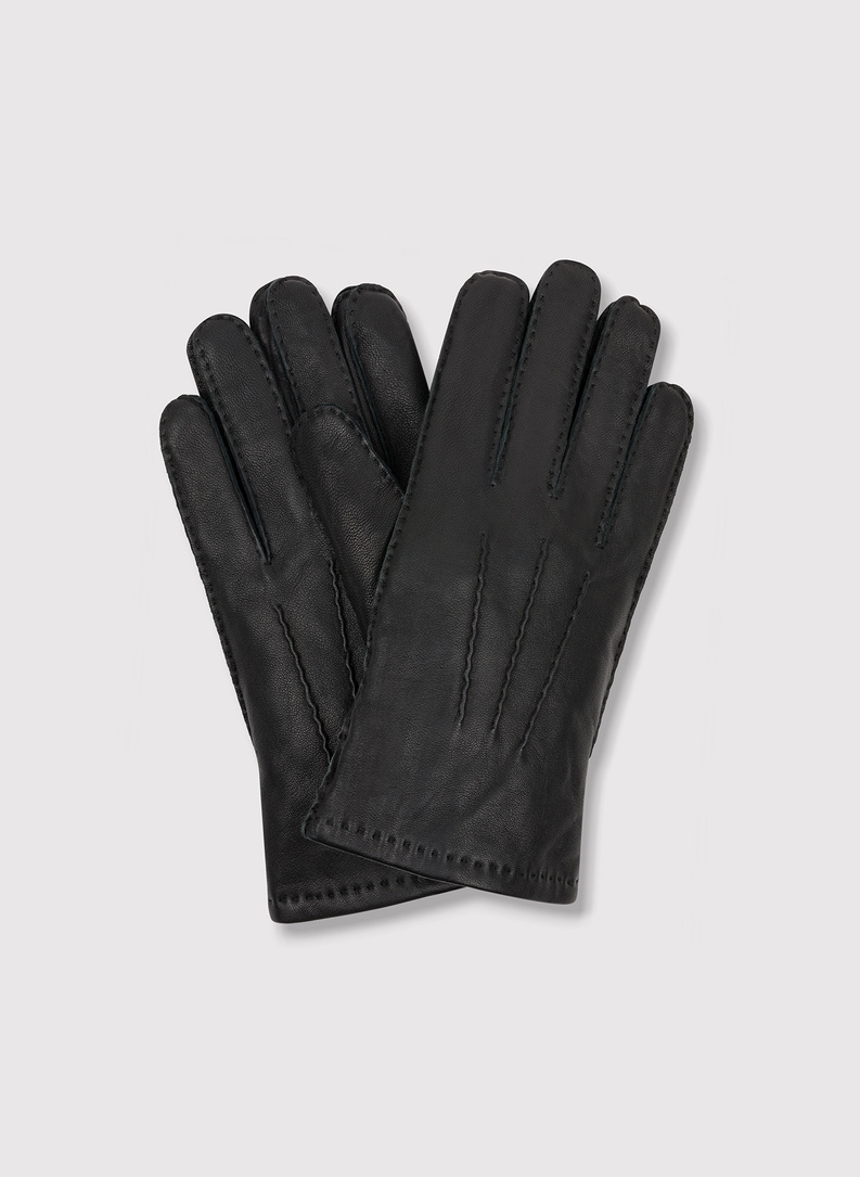 Skórzane czarne rękawiczki męskie