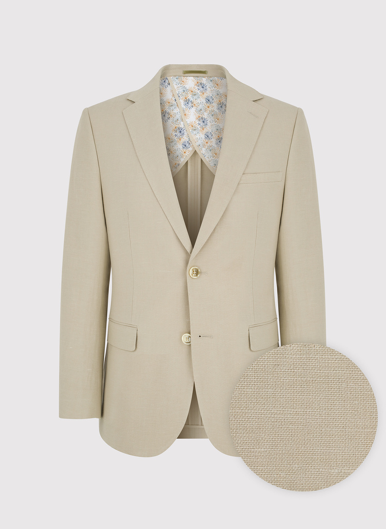 Lniana marynarka męska w kolorze oliwkowym