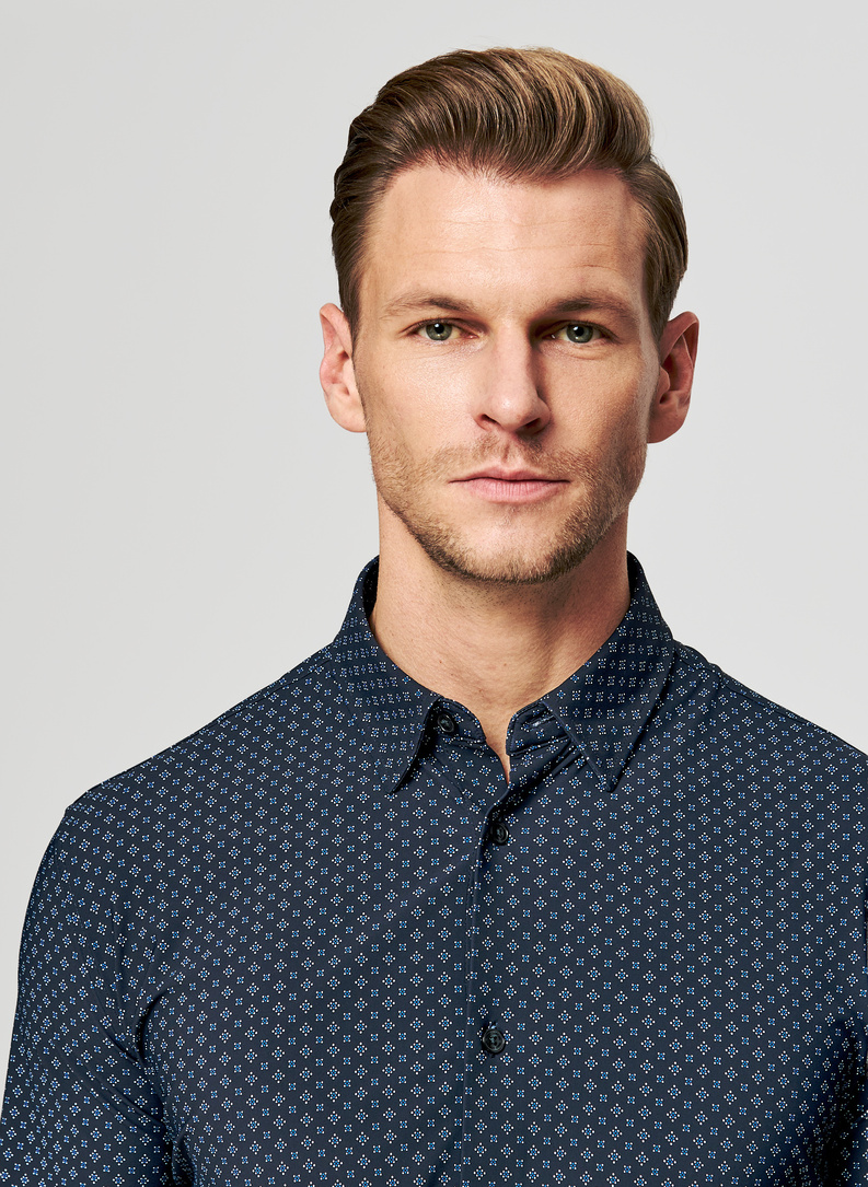 Koszula męska we wzór geometryczny