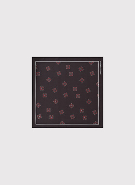 Wzorzysta czekoladowa poszetka męska