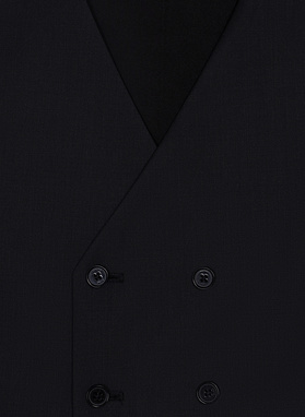 Dwurzędowa czarna kamizelka męska