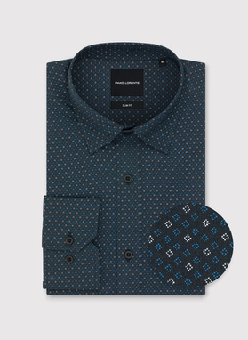 Czarna koszula męska wzór geometryczny