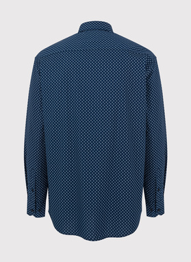 Granatowa koszula o prostym kroju we wzór paisley