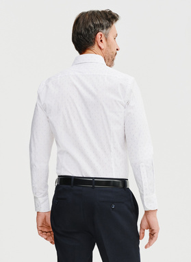 Biała koszula męska w mikrowzór