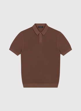 Swetrowe polo w kolorze brązowym