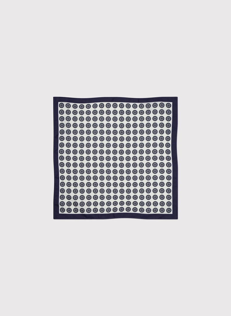 Biała poszetka męska w geometryczny wzór - zdjecie nr 1