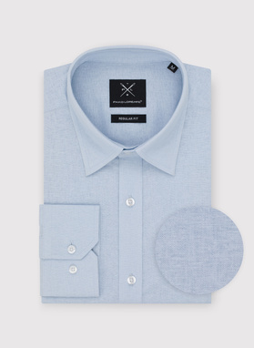 Błękitna koszula z lnu i bawełny