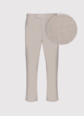 Beżowe spodnie casual z lnem