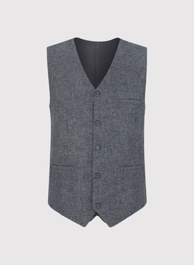 Szara kamizelka męska z wełną