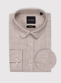 Lniana koszula w kolorze beżowym