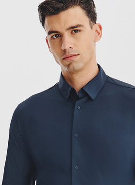 Granatowa dzianinowa koszula męska