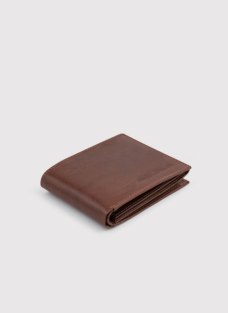 Brązowy portfel męski z naturalnej skóry 