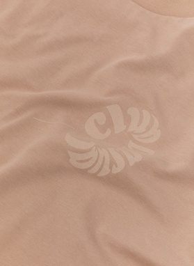 Brązowy T-shirt z krótkim rękawem oversize C21SF-TX-003-A