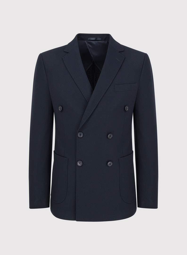 Granatowa dwurzędowa marynarka męska