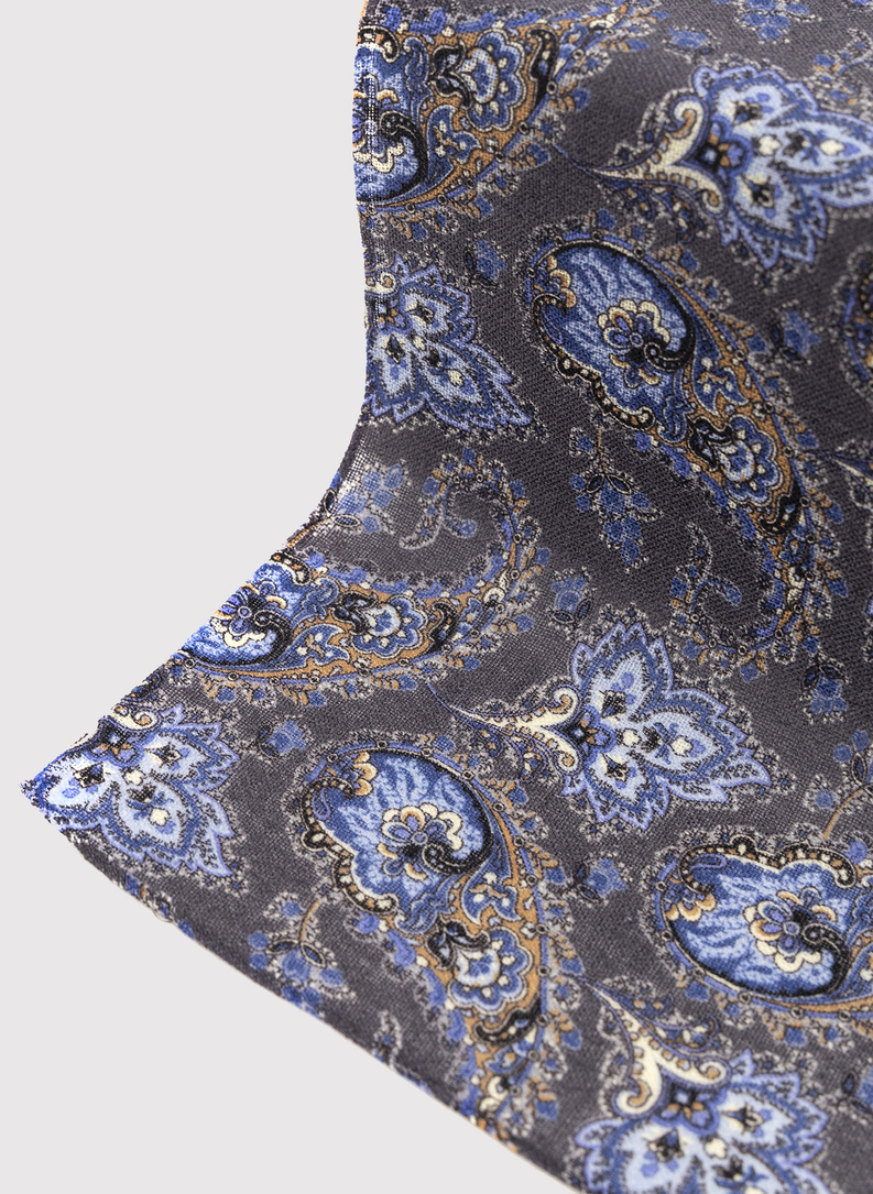 Grafitowa poszetka męska paisley