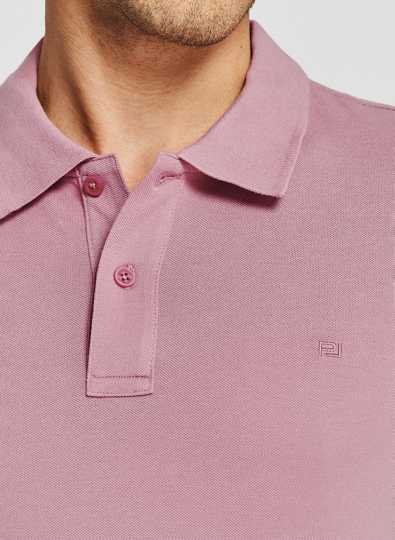 Różowe męskie polo z bawełny