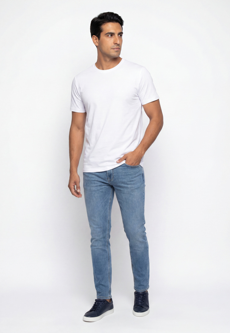 Biały t-shirt męski