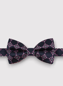 Męska mucha w kolorze granatowym w różowy wzór