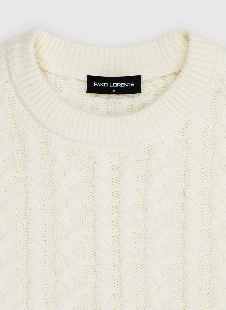 Beżowy sweter męski z kaszmirem