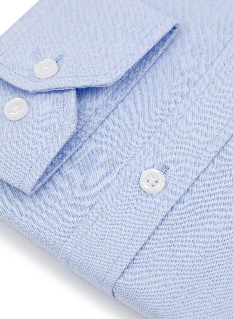 Niebieska koszula męska z lnem