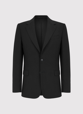 Wełniany czarny garnitur męski