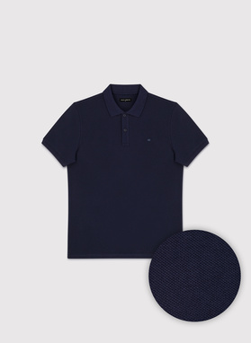 Granatowe bawełniane polo męskie