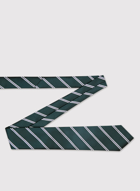 Zielony krawat męski w paski