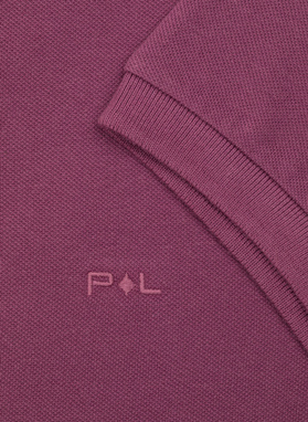 Gładki T-shirt polo w kolorze fioletowym