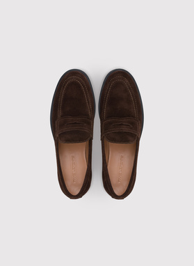 Brązowe zamszowe mokasyny męskie