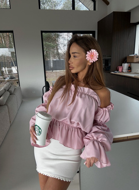 Bluzka hiszpanka MARBELA w kolorze różowym