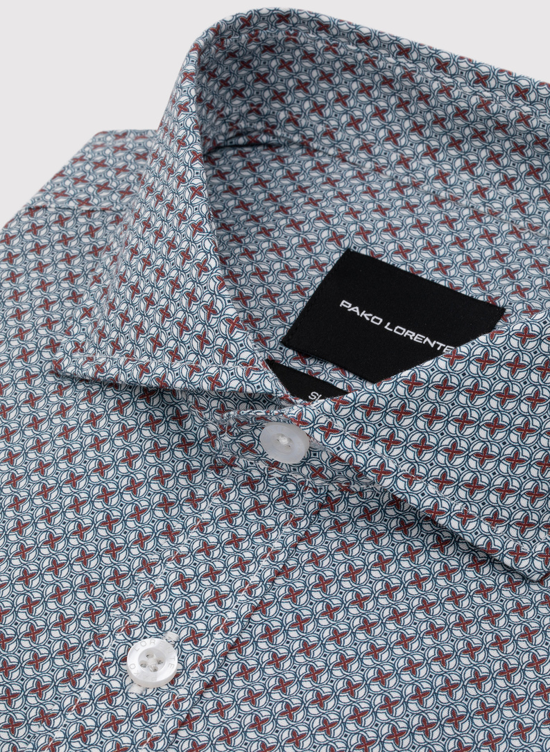 Koszula męska we wzór geometryczny