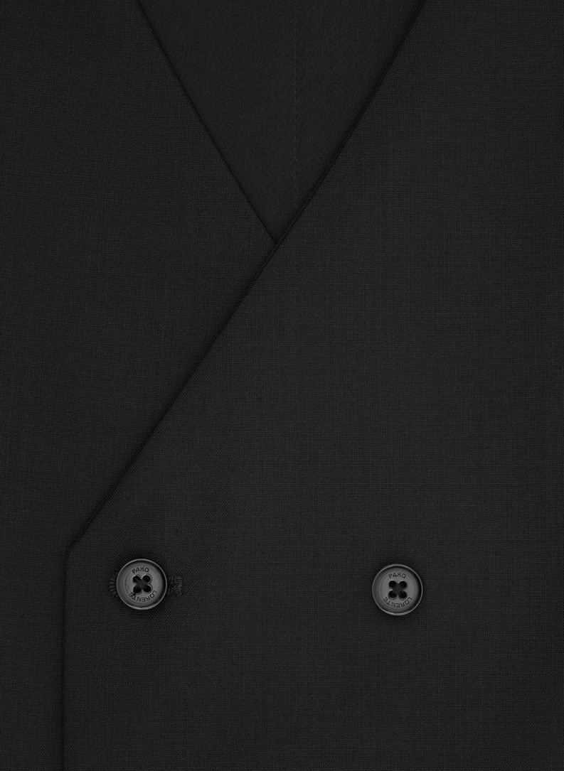 Wełniany czarny garnitur męski