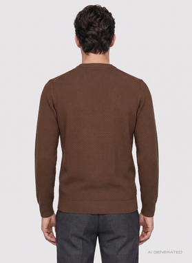 Brązowy sweter męski