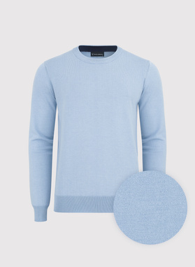 Niebieski sweter męski o-neck