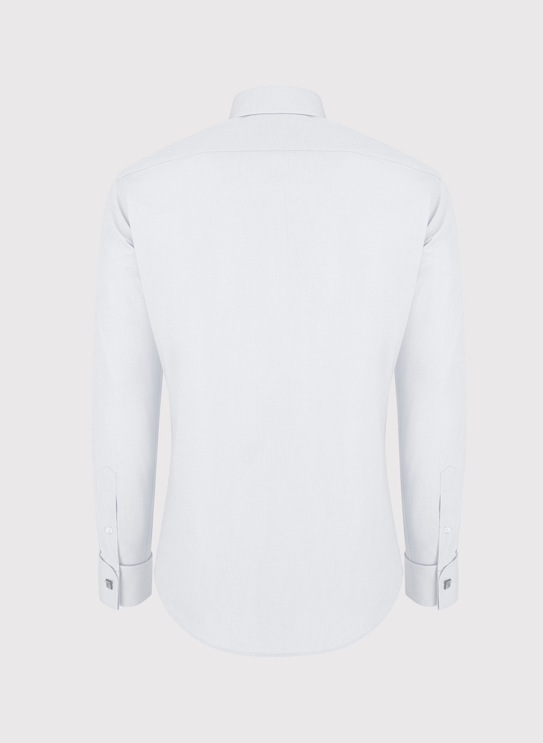 Biała bawełniana koszula męska na spinki