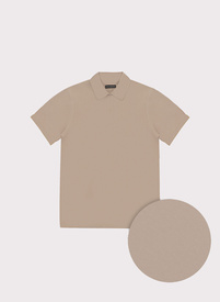 Beżowy t-shirt polo